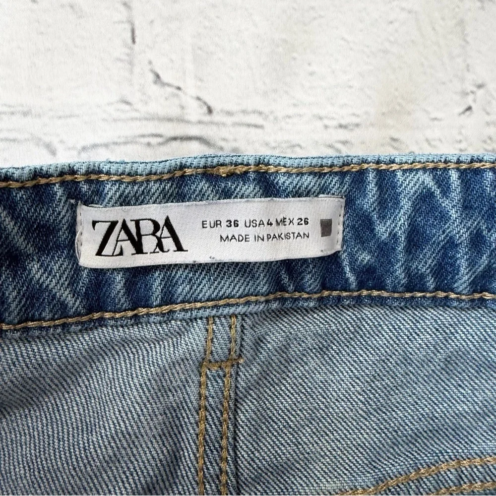 ✅ Zara Light Blue High Waist relaxed mom fit Jeans size 4 EUR 36